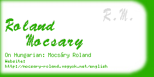 roland mocsary business card