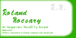 roland mocsary business card